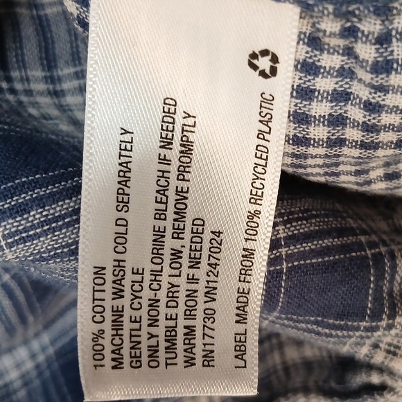 Goodfellow & Co Blue Plaid Long Sleeve Button Down Shirt Men's Size XL - Picture 4 of 5